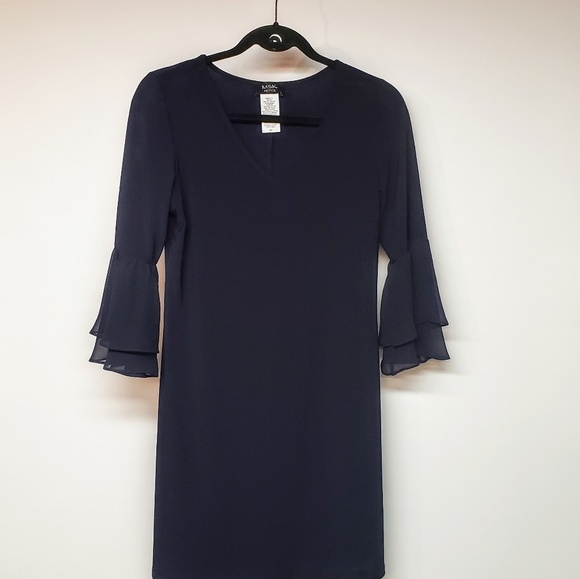 MSK Dresses & Skirts - MSK  Dress 🛑🛑NWT Petite Navy  with Bell Sleeves